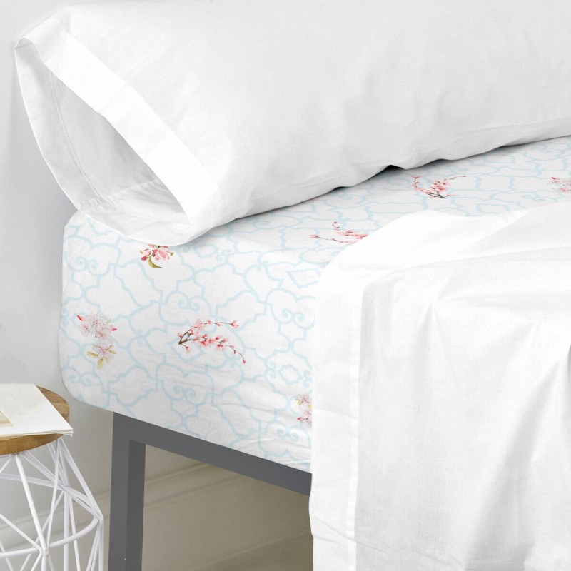 Drap housse HappyFriday Sakura Multicouleur 105 x 200 x 32 cm