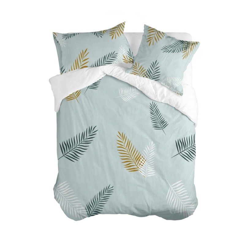 Housse de Couette HappyFriday Blanc Foliage mint  Multicouleur 200 x 200 cm