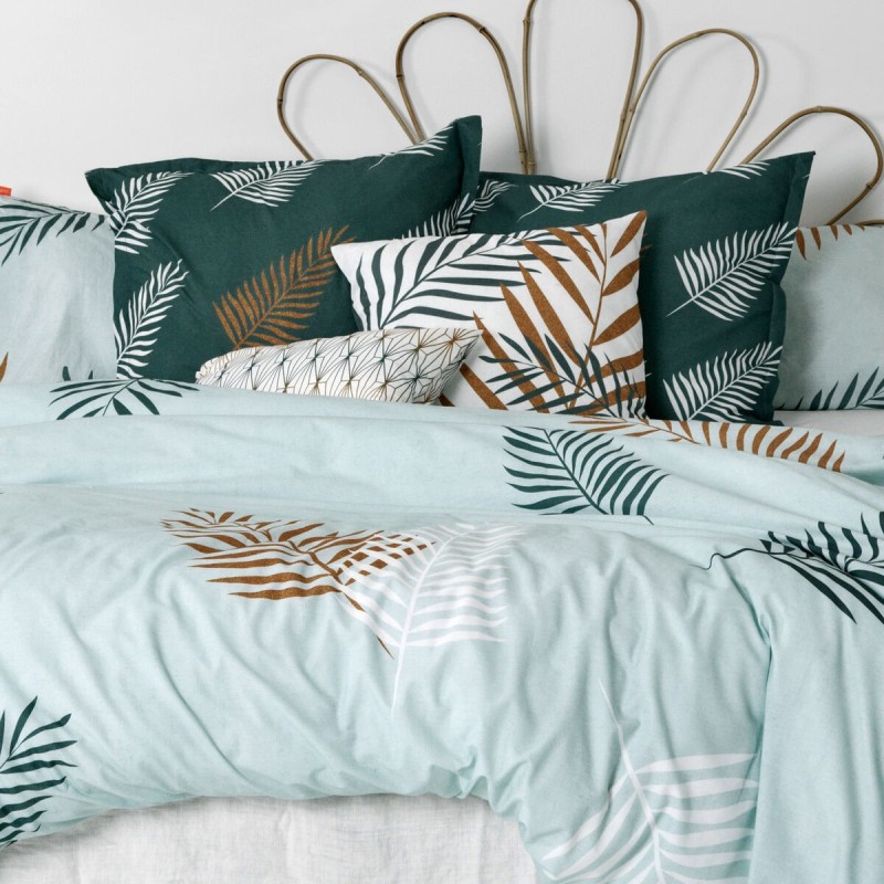 Housse de Couette HappyFriday Blanc Foliage mint  Multicouleur 240 x 220 cm