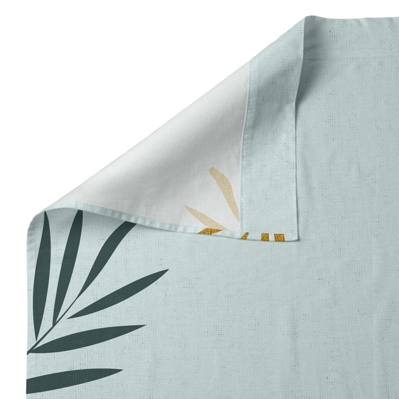 Drap HappyFriday Blanc Foliage Mint Multicouleur 210 x 270 cm