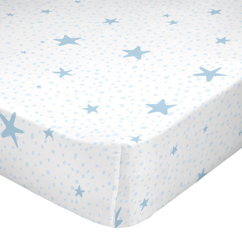 Drap housse HappyFriday BASIC KIDS Bleu 90 x 200 x 32 cm