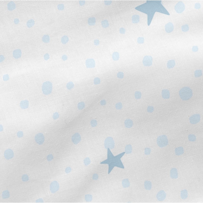 Drap housse HappyFriday BASIC KIDS Bleu Blanc 60 x 120 x 14 cm Etoiles