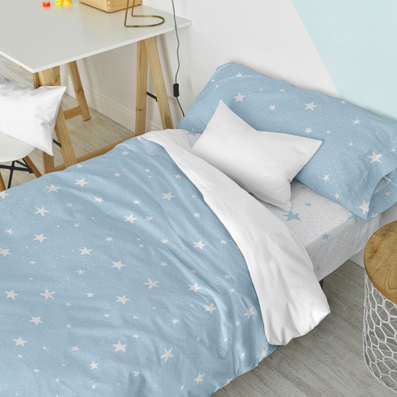 Parure de couette HappyFriday Basic Kids Bleu Lit 1 persone 2 Pièces