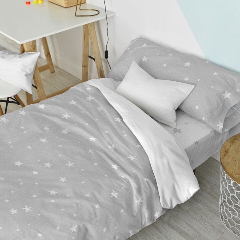 Parure de couette HappyFriday Basic Kids Gris Lit 1 persone 2 Pièces