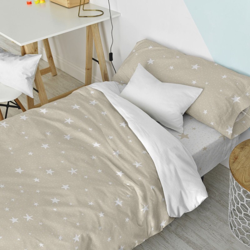 Parure de couette HappyFriday Basic Kids Beige Lit 1 persone 2 Pièces