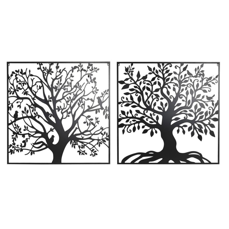 Décoration murale DKD Home Decor Arbre Métal (98 x 1 x 98 cm) (2 Unités)