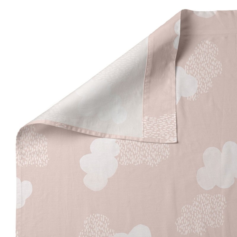 Jeu de draps HappyFriday Basic Kids Clouds Rose Lit 1 persone 2 Pièces