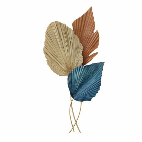 Décoration murale DKD Home Decor Métal Multicouleur Moderne Feuille d'une plante (49 x 12