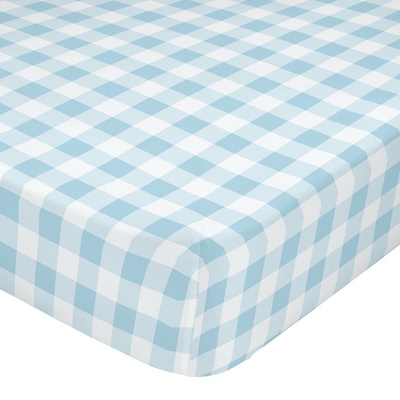 Drap housse HappyFriday BASIC KIDS Bleu 60 x 120 x 14 cm Vichy