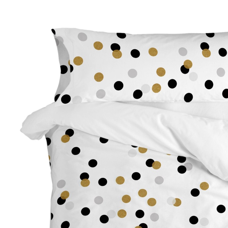 Taie d'oreiller HappyFriday Blanc Golden Dots Multicouleur 45 x 155 cm