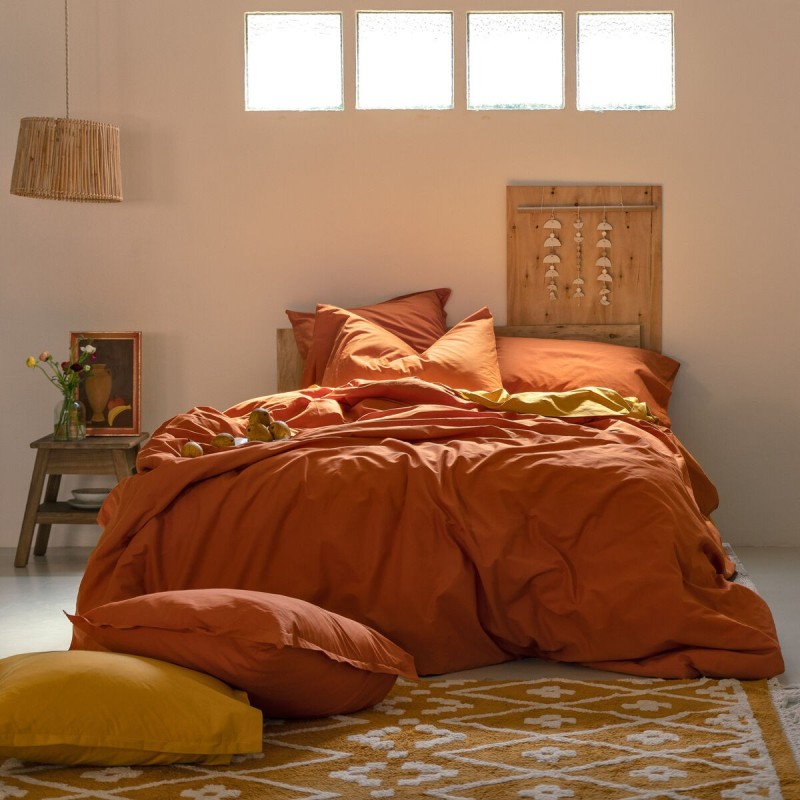 Housse de Couette HappyFriday BASIC Terre cuite 180 x 220 cm