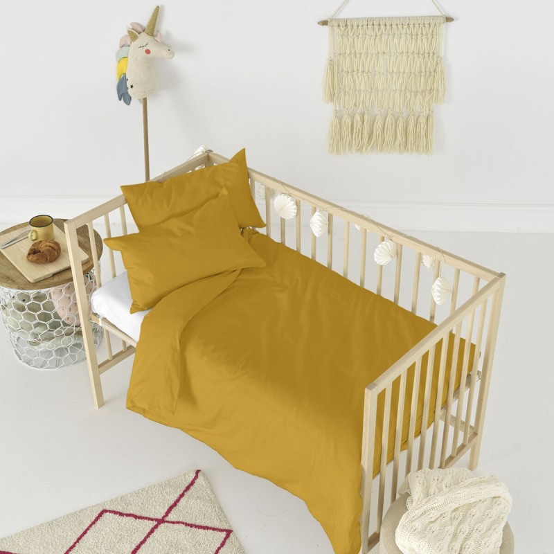 Parure de couette HappyFriday Basic Kids Moutarde Lit de bébé 2 Pièces