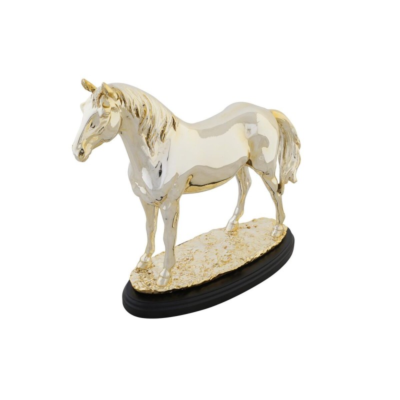 Figurine Décorative DKD Home Decor Cheval Noir Doré Résine (30 x 11