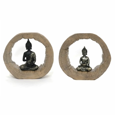 Figurine Décorative DKD Home Decor Noir Naturel Buda 20