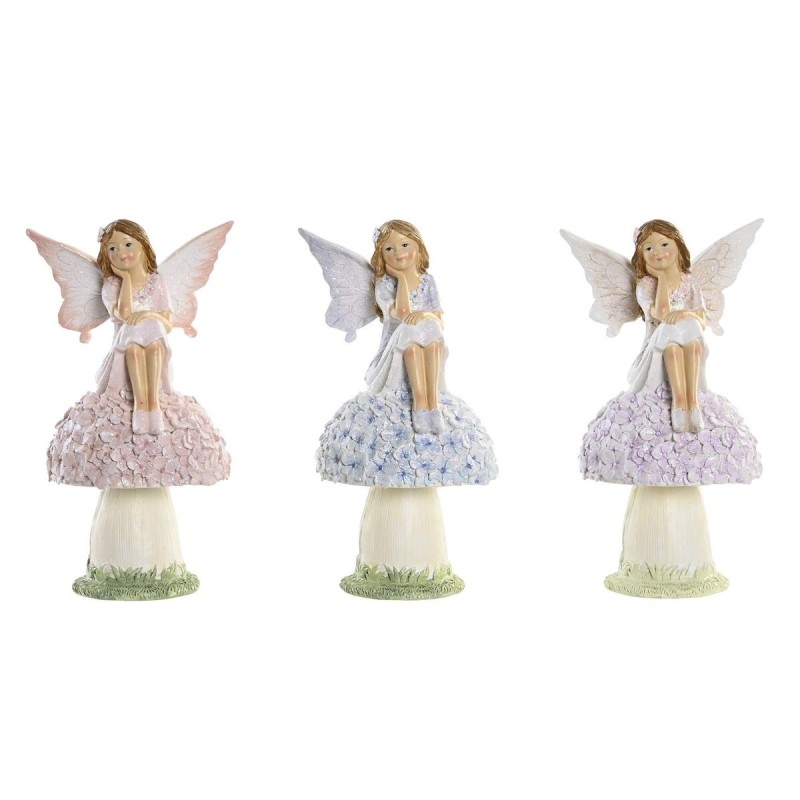 Figurine Décorative DKD Home Decor Bleu Rose Lila Fée 9