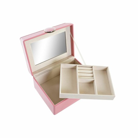 Boîte à bijoux DKD Home Decor Rose Bois MDF 17 x 13 x 8