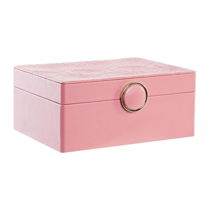 Boîte à bijoux DKD Home Decor Rose Bois MDF 17 x 13 x 8,5 cm