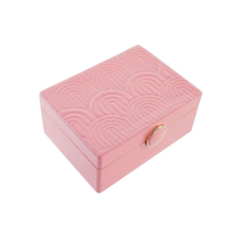 Boîte à bijoux DKD Home Decor Rose Bois MDF 17 x 13 x 8,5 cm