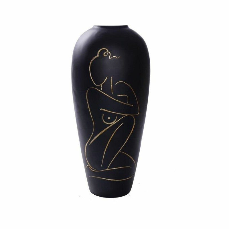 Vase DKD Home Decor Femme Noir Résine Moderne (34 x 34 x 73