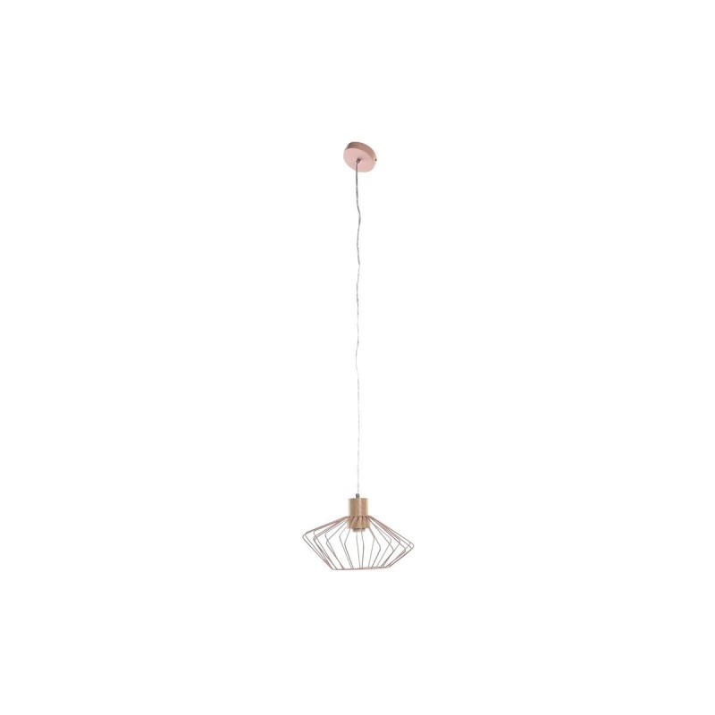 Suspension DKD Home Decor 34 x 34 x 21 cm Argenté Noir Gris Rose Métal Blanc 50 W 60 W Pin