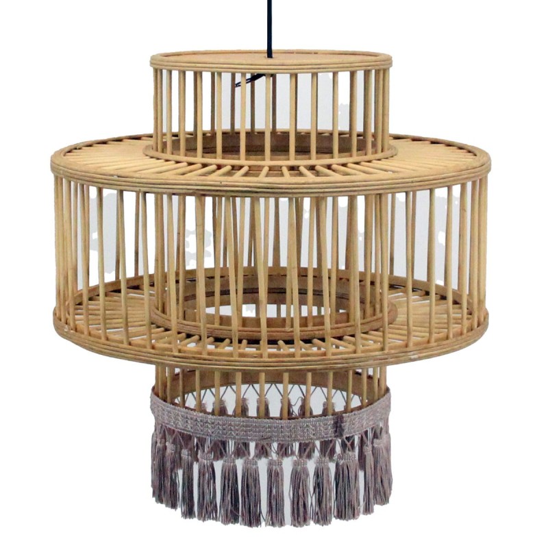 Suspension DKD Home Decor Marron Beige 50 W Frange Urbaine 220 V 45 x 45 x 46 cm