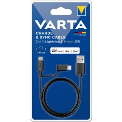 Câble USB vers Micro USB et Lightning Varta 57943101401 1 m