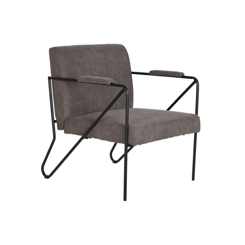 Fauteuil DKD Home Decor Gris Métal Polyester (64 x 69