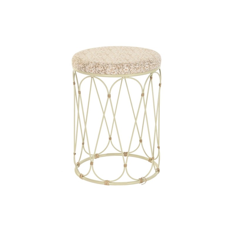 Table d'appoint DKD Home Decor Naturel Métal Crème Rotin (35 x 35 x 49 cm)