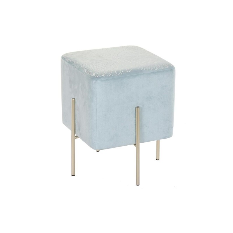 Repose-pied DKD Home Decor Doré Métal Bleu ciel (34 x 34 x 40 cm)