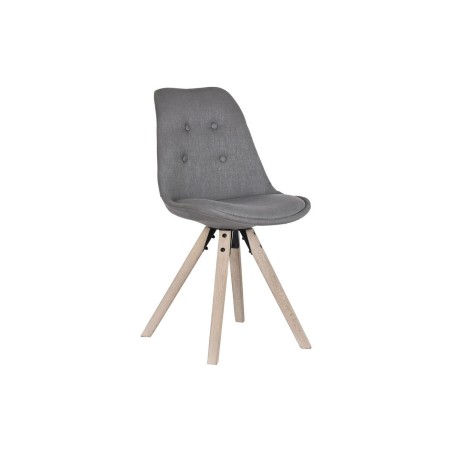 Chaise de Salle à Manger DKD Home Decor Polyester Gris foncé Chêne (48 x 44 x 84 cm)