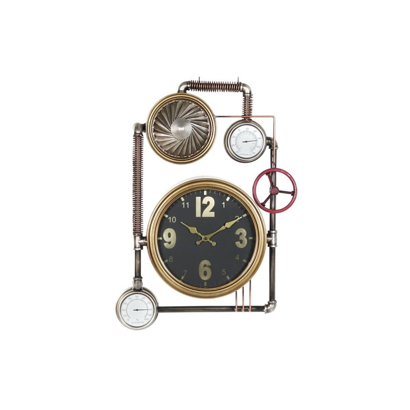 Horloge Murale DKD Home Decor Vannes Verre Doré Fer (50