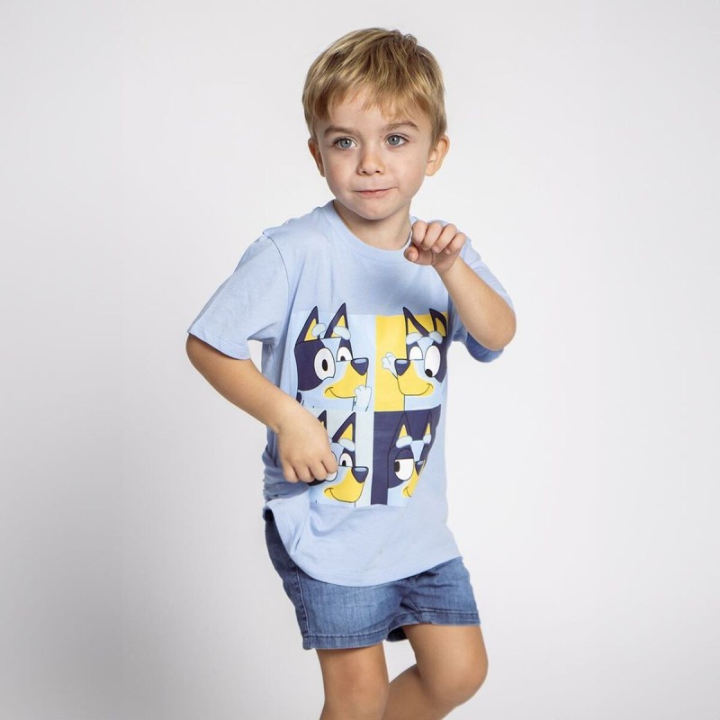 T shirt à manches courtes Enfant Bluey Bleu clair