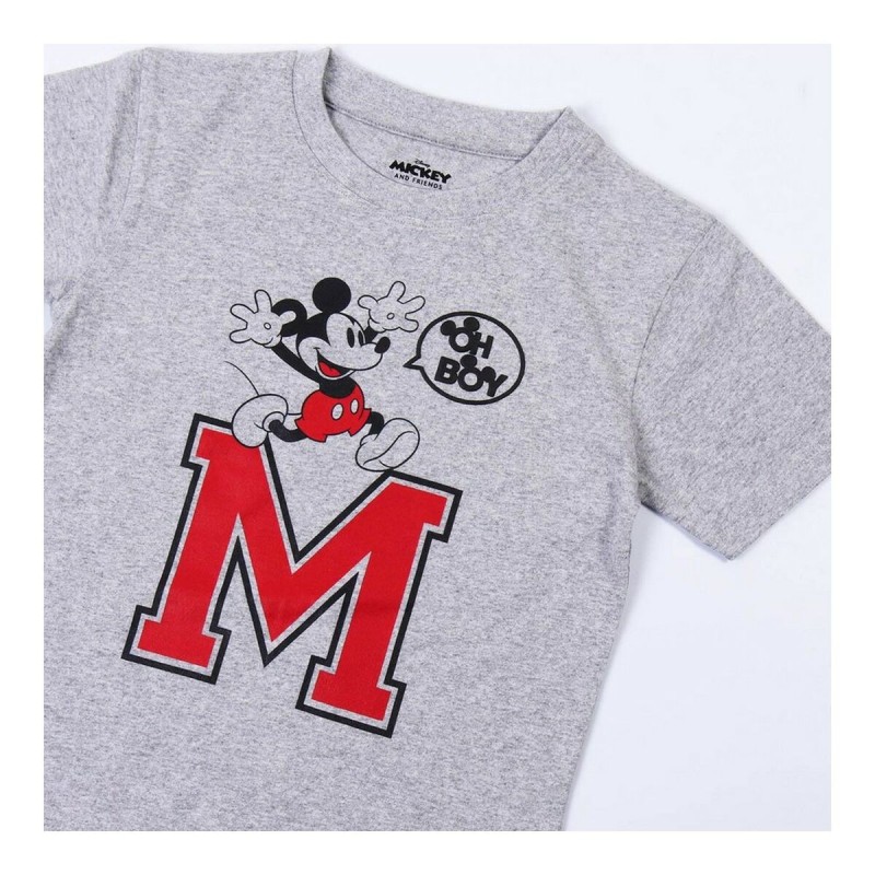 T shirt à manches courtes Mickey Mouse Gris