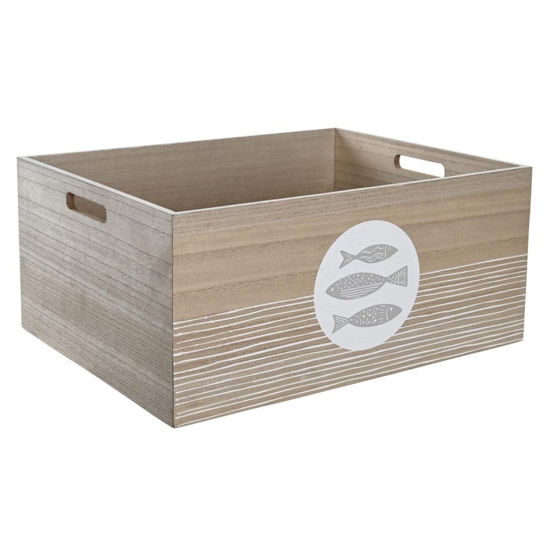 Boîte Décorative DKD Home Decor Naturel Bois MDF Spirales méditerranéen 50 x 40 x 22