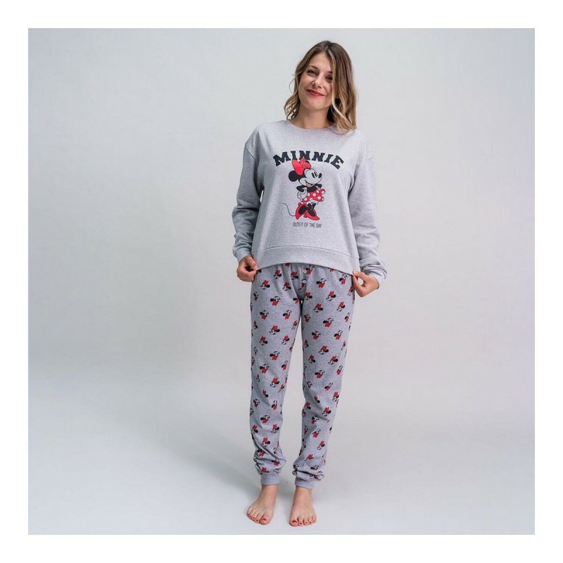 Pyjama Minnie Mouse Femme Gris