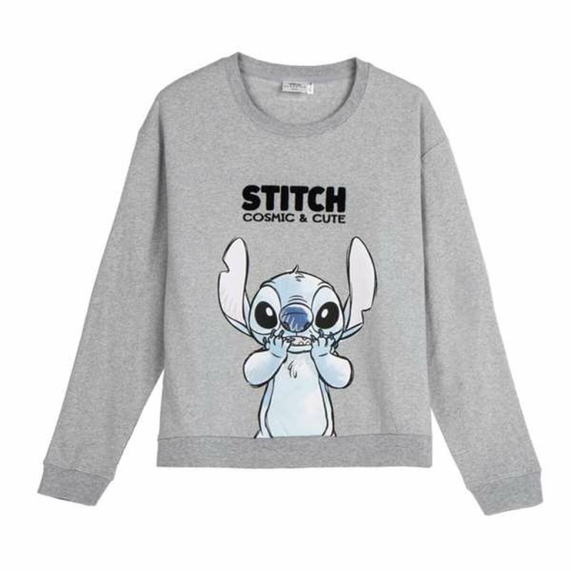 Sweat sans capuche unisex Stitch Gris