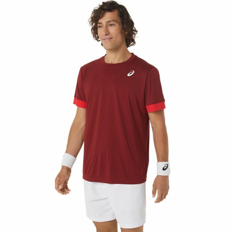 T-shirt à manches courtes homme Asics Court Rouge foncé Tennis