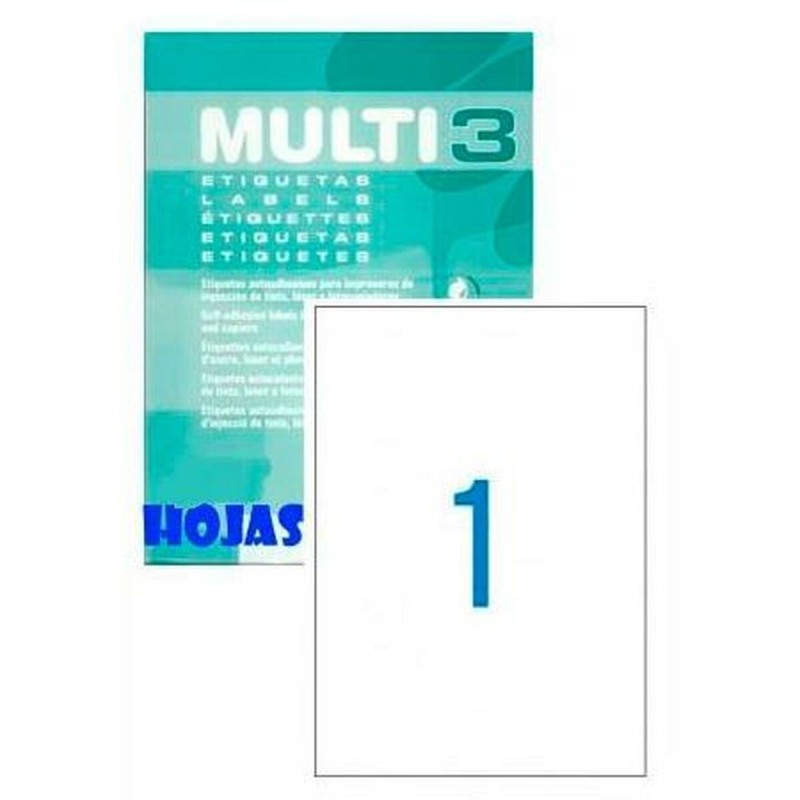 Etiquettes pour Imprimante MULTI 3 210 x 297 mm Blanc Droit 100 Volets