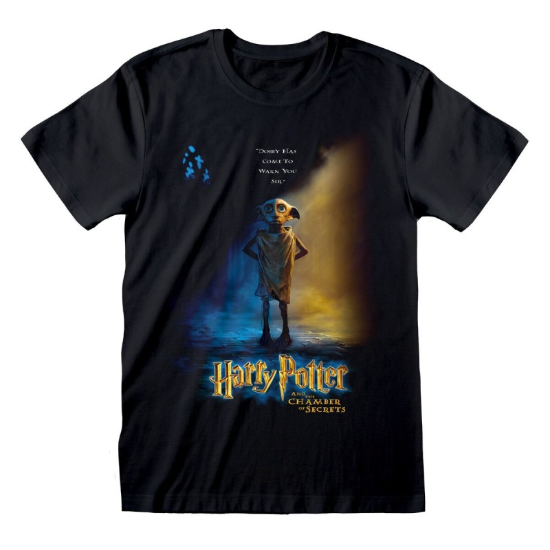 T shirt à manches courtes Harry Potter Dobby Poster Noir Unisexe