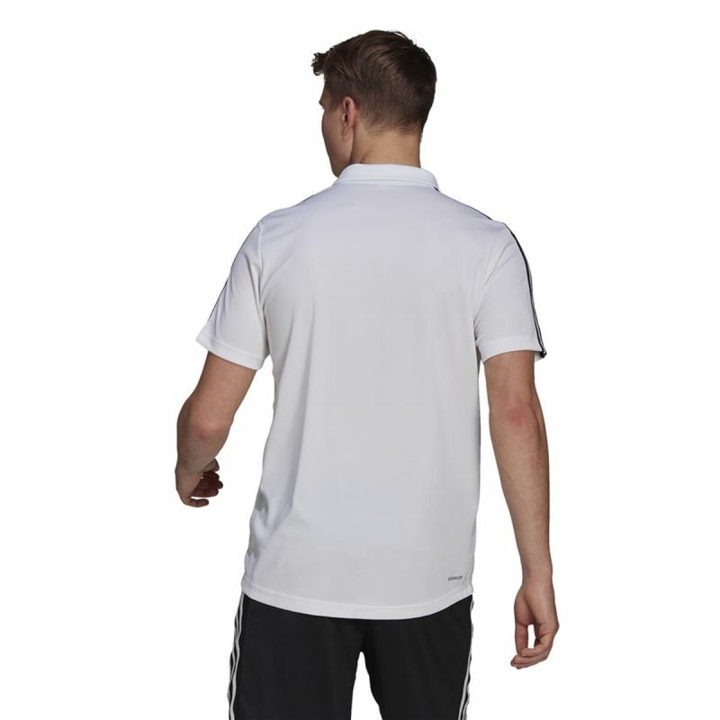 Polo à manches courtes homme Adidas Primeblue 3 Stripes Blanc