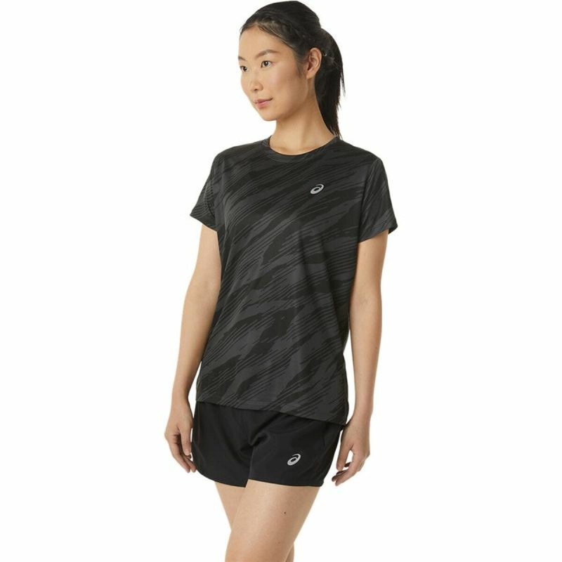 T-shirt à manches courtes femme Asics Core All Over Print Noir Femme