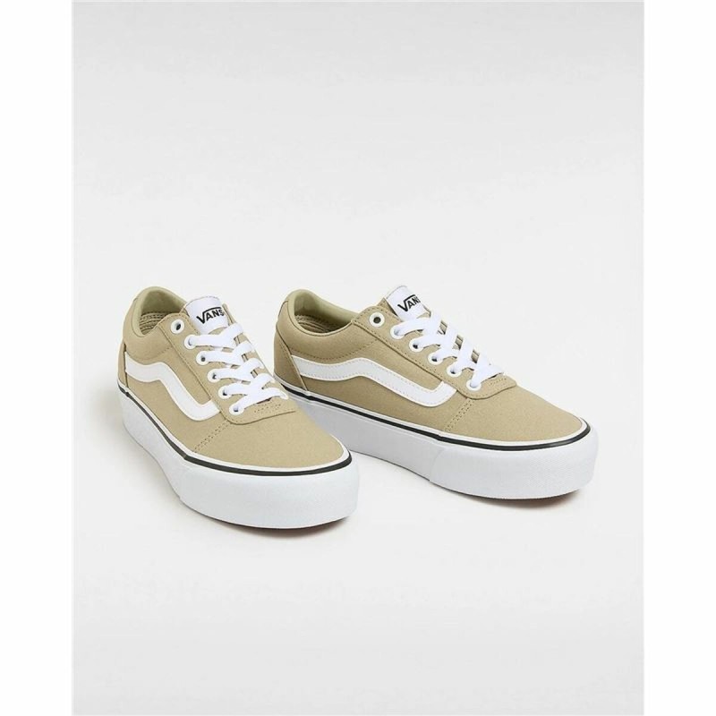 Baskets Casual pour Femme Vans Ward Platform Cnvs Elm Beige Marron Clair