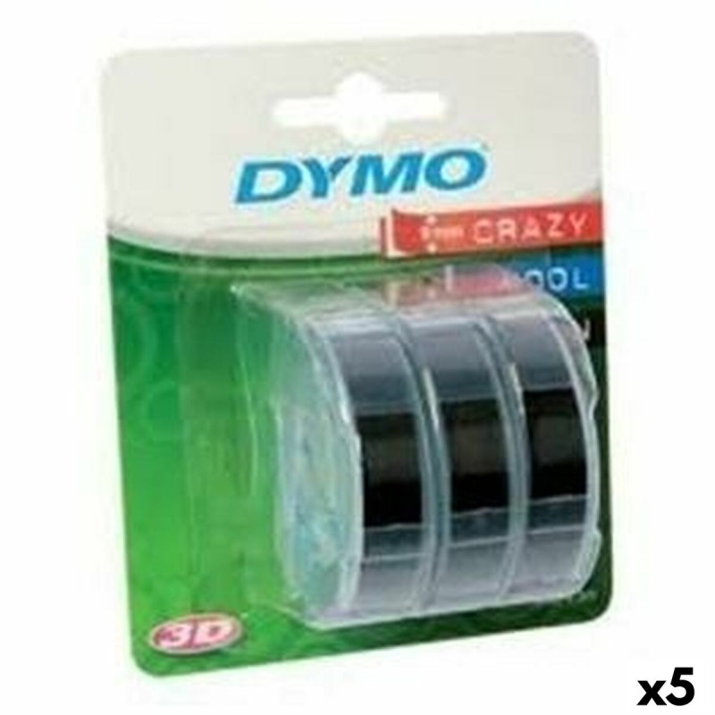 Ruban Laminé pour Etiqueteuses Dymo 84773 9 mm x 3 m Noir Blanc (5 Unités)