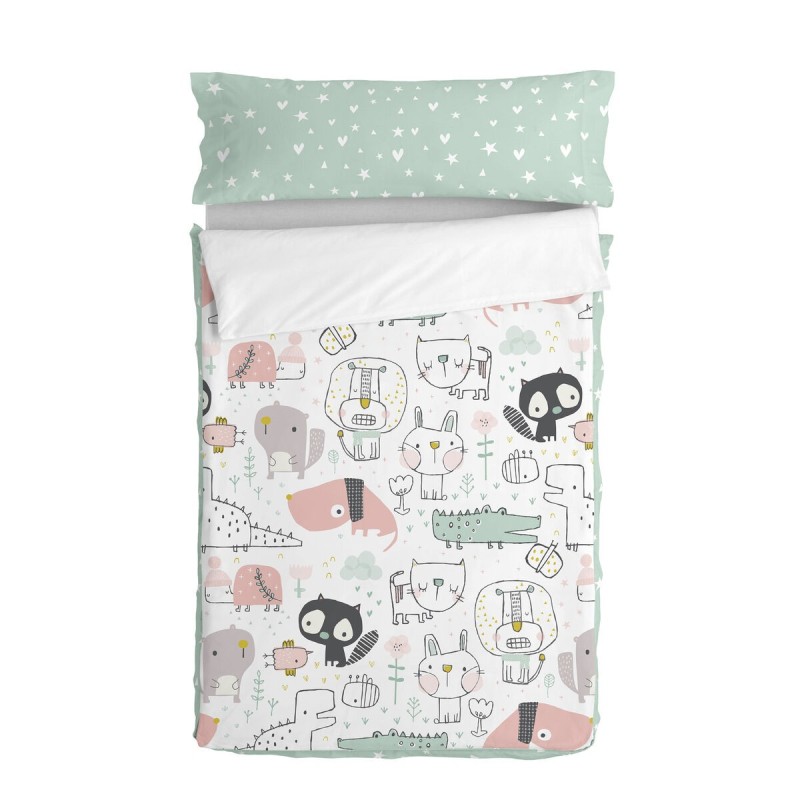 Housse de couette non rembourrée HappyFriday Moshi Moshi Best buddies Multicouleur 105 x 200 cm