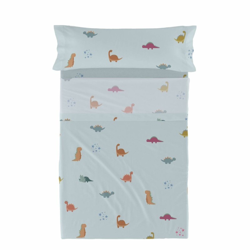 Jeu de draps HappyFriday HF Mini Dinosaur Multicouleur Lit de bébé 2 Pièces