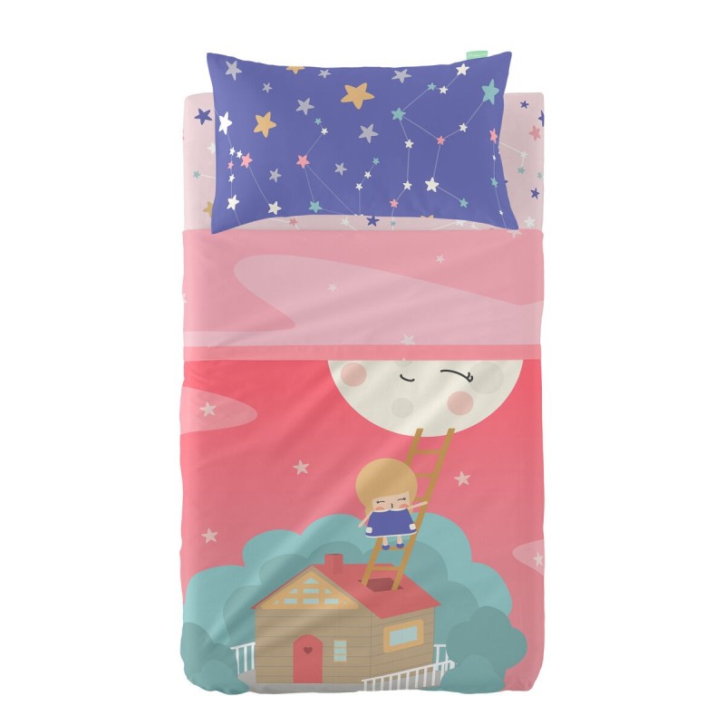 Jeu de draps HappyFriday Happynois Moon Dream Multicouleur Lit de bébé 2 Pièces