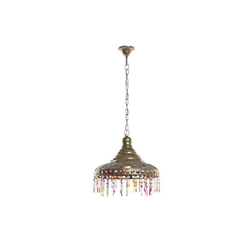 Suspension DKD Home Decor 37 x 37 x 38 cm Doré Métal Multicouleur 50 W