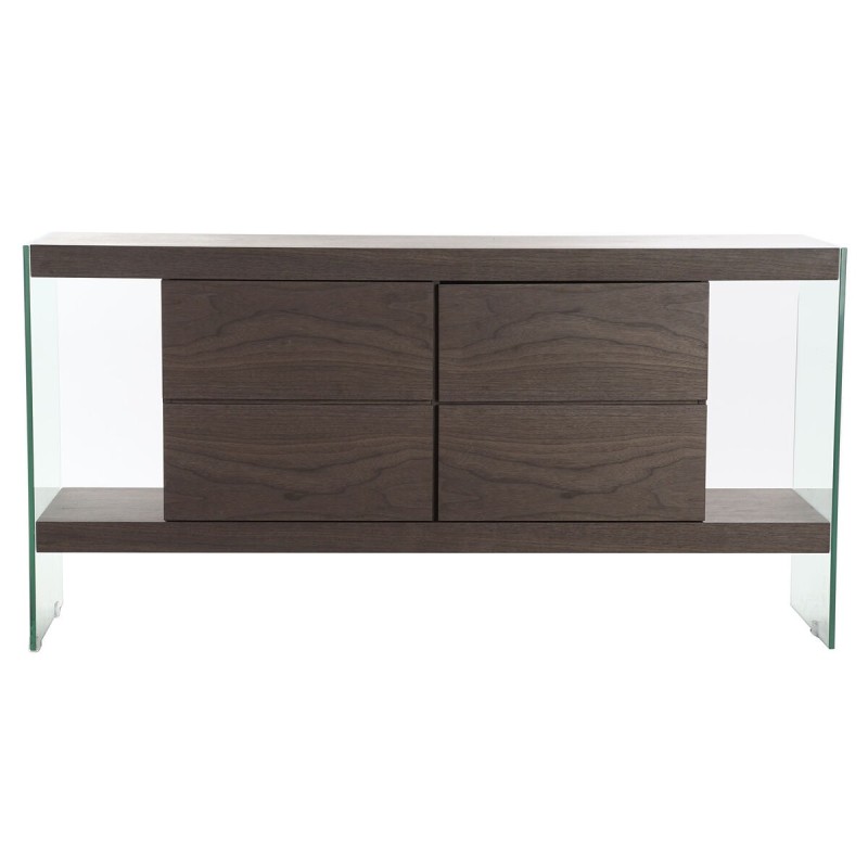 Buffet DKD Home Decor Verre Marron Transparent Noyer 160 x 45 x 80 cm Bois MDF