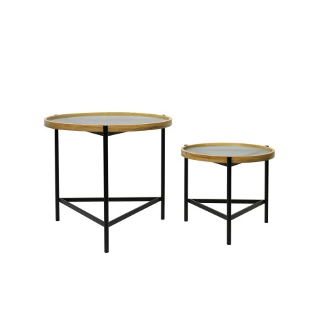 Jeu de 2 tables DKD Home Decor Noir 64 x 64 x 55 cm 62 x 62 x 55