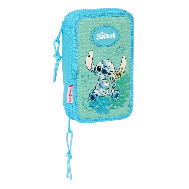 Plumier double Lilo & Stitch Aloha Turquoise 12.5 x 19.5 x 4 cm 28 Pièces